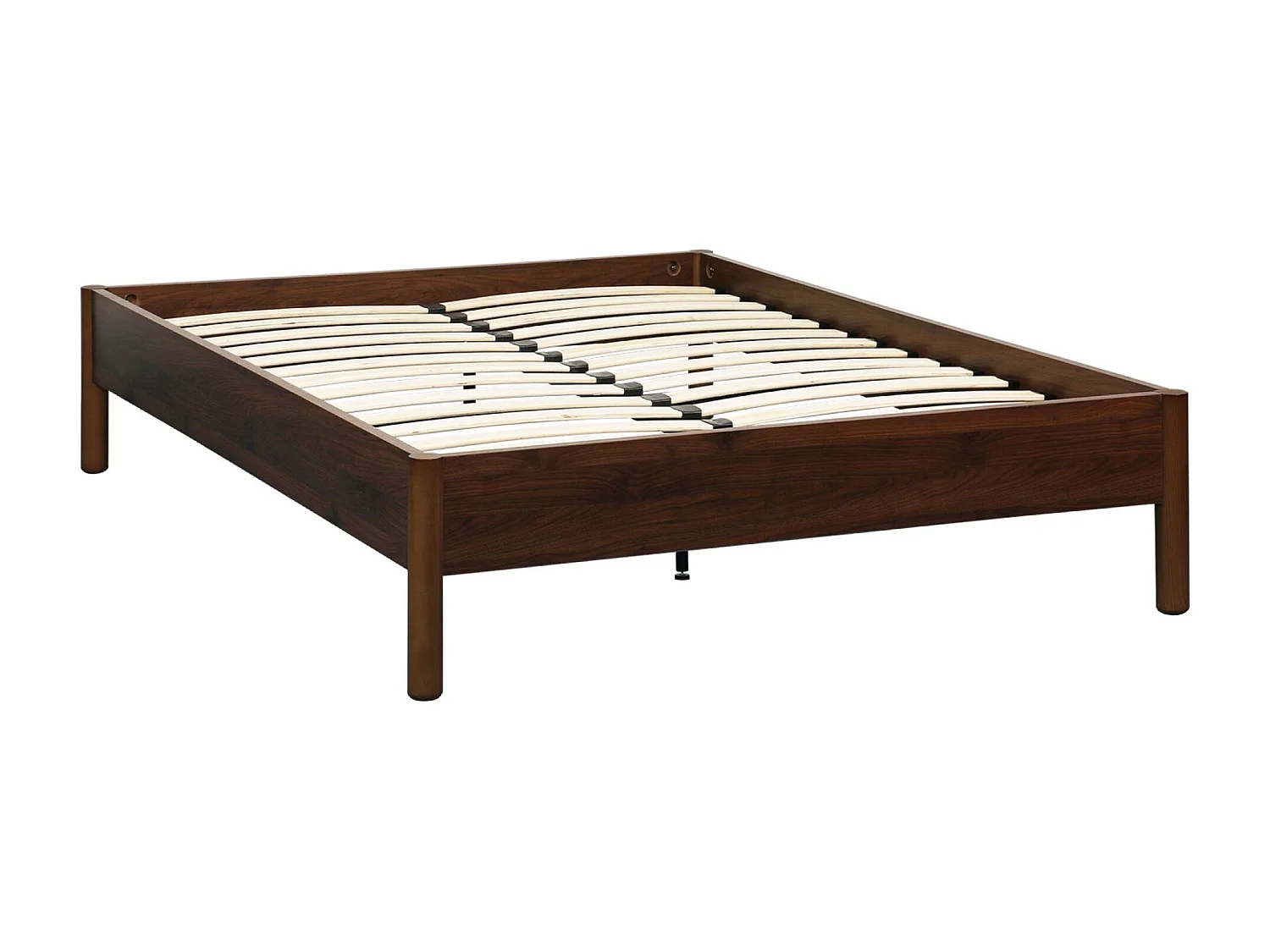 Lit avec sommier à lattes 140x190cm décor bois noyer - Harmony