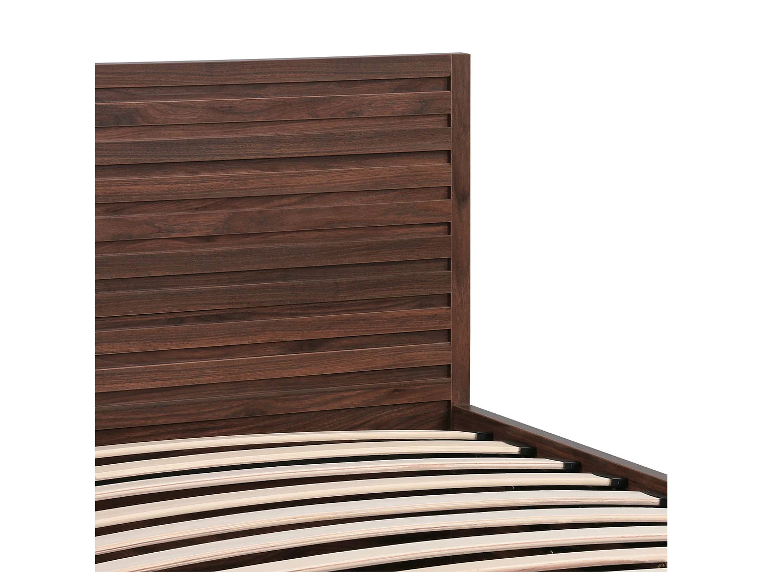 Lit coffre sommier à lattes et tête de lit 90x190cm décor bois noyer - Madere