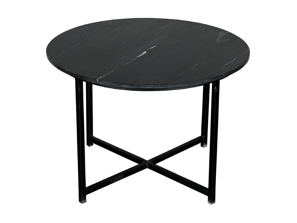 Table basse ronde en marbre noir Ø75 cm DUOMO