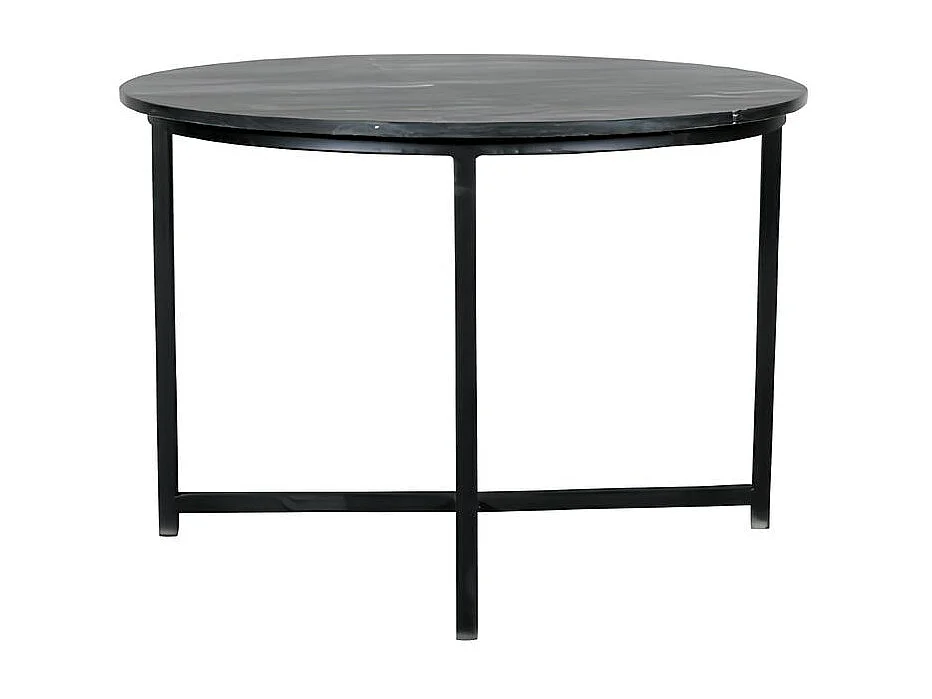 Table basse ronde en marbre noir Ø75 cm DUOMO