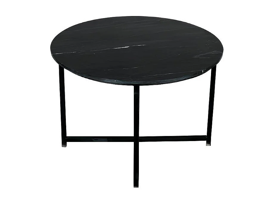 Table basse ronde en marbre noir Ø75 cm DUOMO