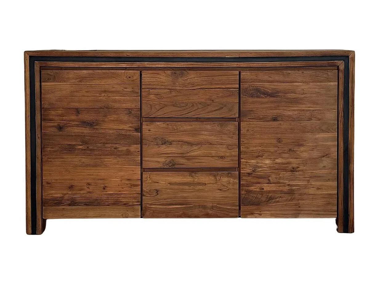 Buffet en bois recyclé de teck 2 portes 3 tiroirs VADOD