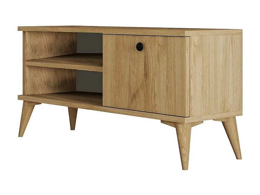 Petit meuble TV scandinave décor bois clair 1 porte UMEA