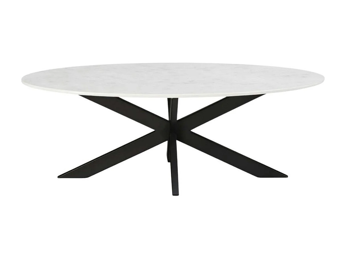 Table basse ovale en marbre blanc DUOMO