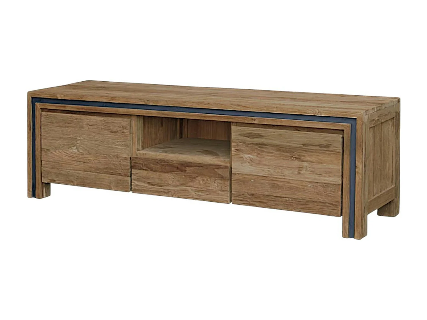 Meuble TV en bois recyclé de teck 2 portes VADOD