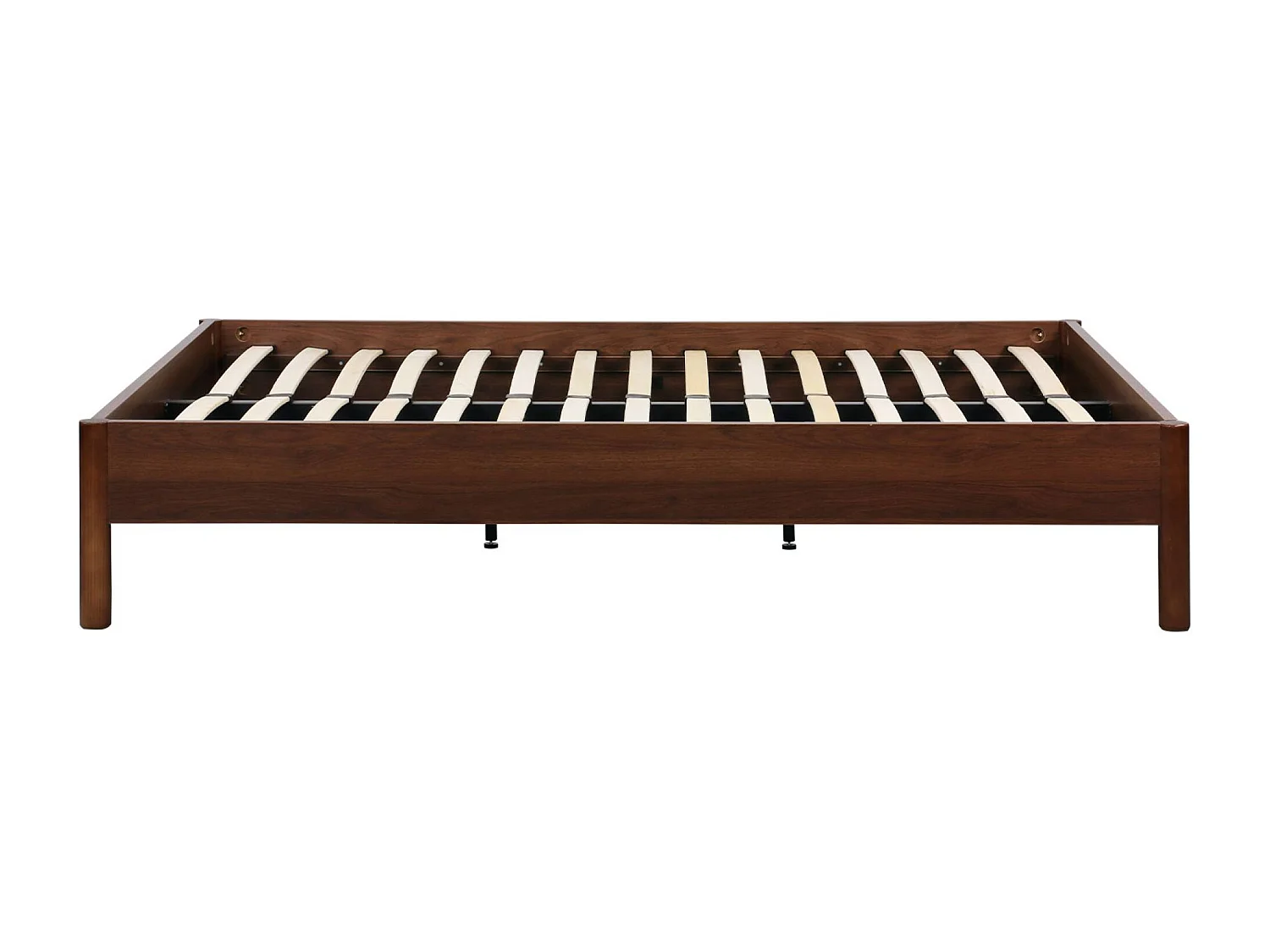 Lit avec sommier à lattes 160x200cm décor bois noyer - Harmony