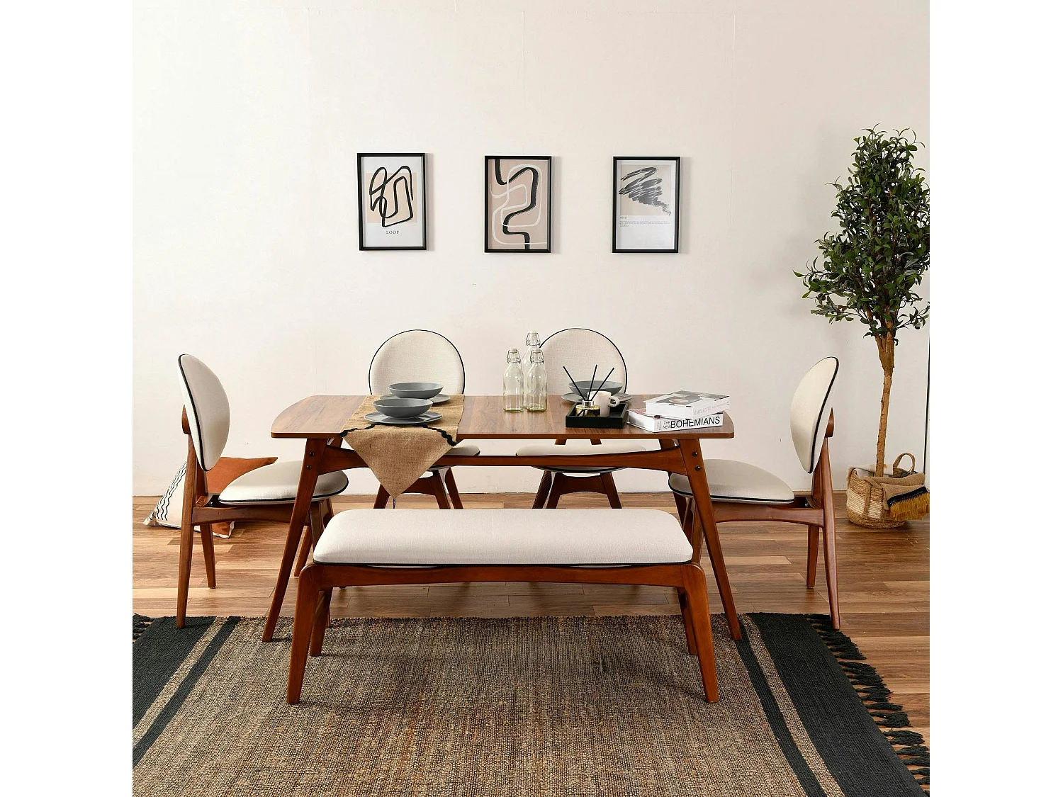 Ensemble salle à manger vintage - 6 places SITIA