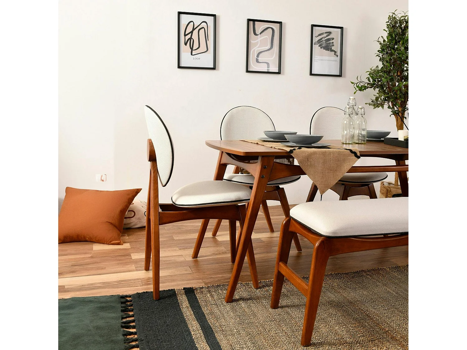 Ensemble salle à manger vintage - 6 places SITIA