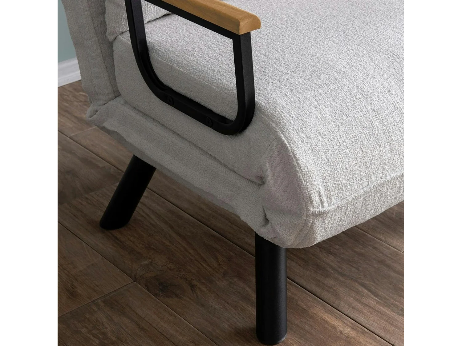 Fauteuil convertible blanc bouclette 1 place 175 cm MODI