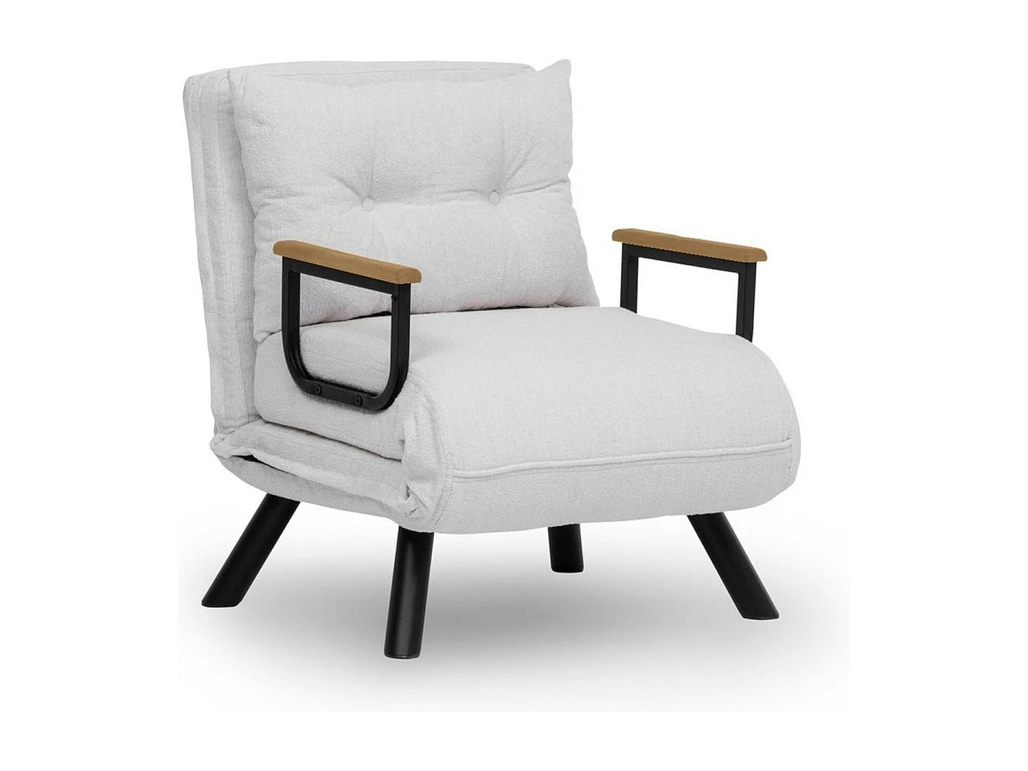 Fauteuil convertible blanc bouclette 1 place 175 cm MODI