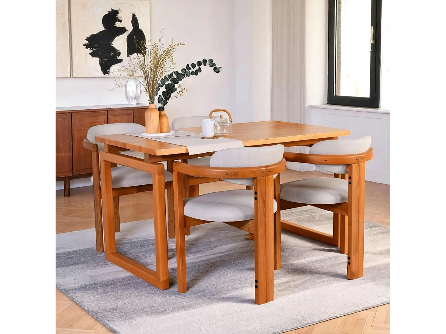 Ensemble salle à manger rétro - 4 chaises BOMA