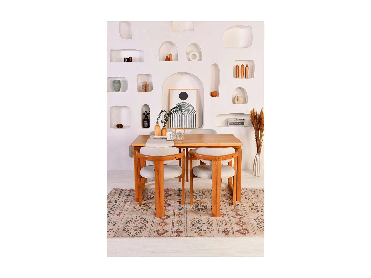 Ensemble salle à manger rétro - 4 chaises BOMA