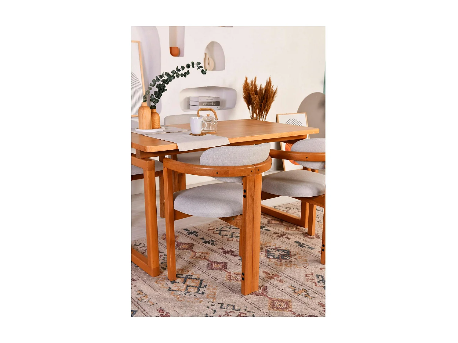 Ensemble salle à manger rétro - 4 chaises BOMA