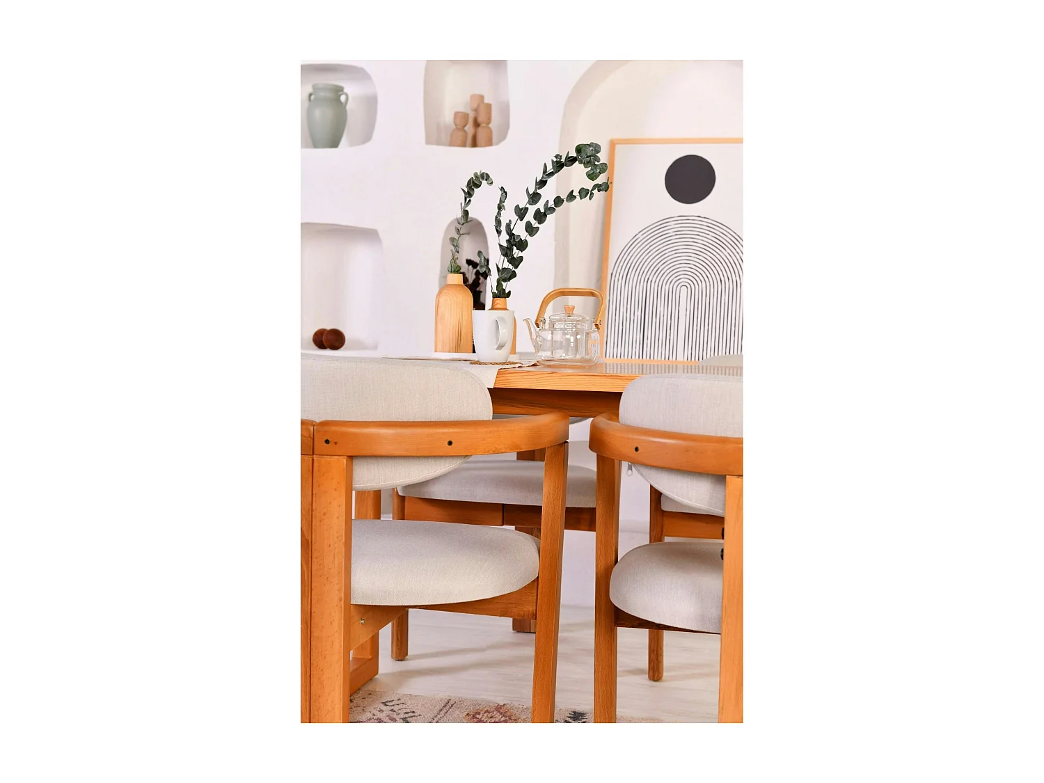 Ensemble salle à manger rétro - 4 chaises BOMA