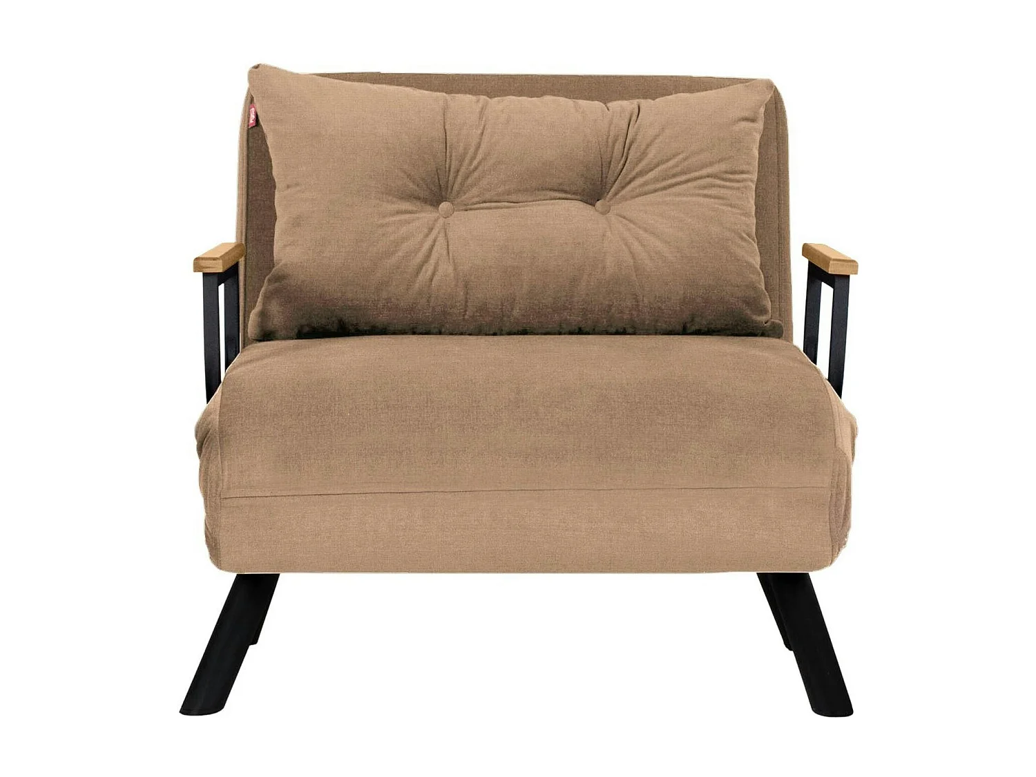 Fauteuil convertible marron clair couchage 175 cm MODI