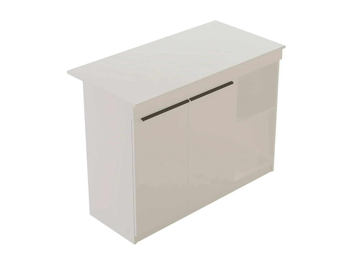 Bar séparation cuisine ouverte blanc, 2 portes MARFA