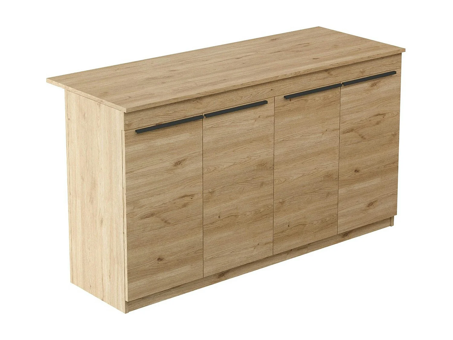 Bar séparation cuisine ouverte effet bois, 4 portes MARFA