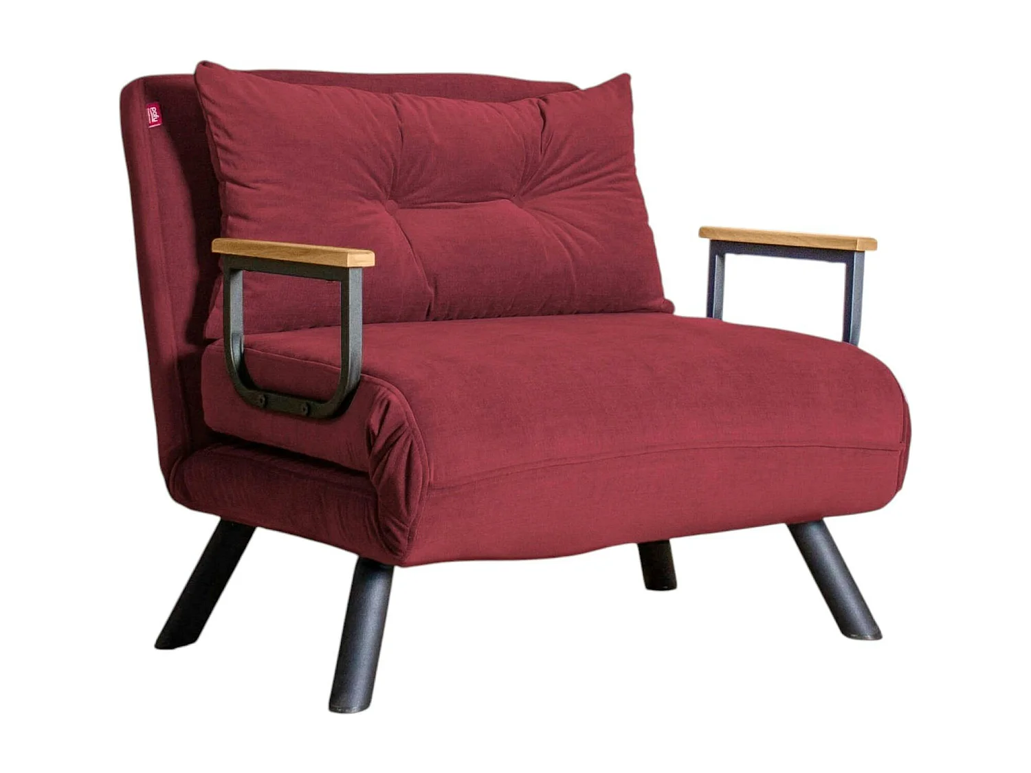 Fauteuil convertible bordeaux - coussin assorti MODI