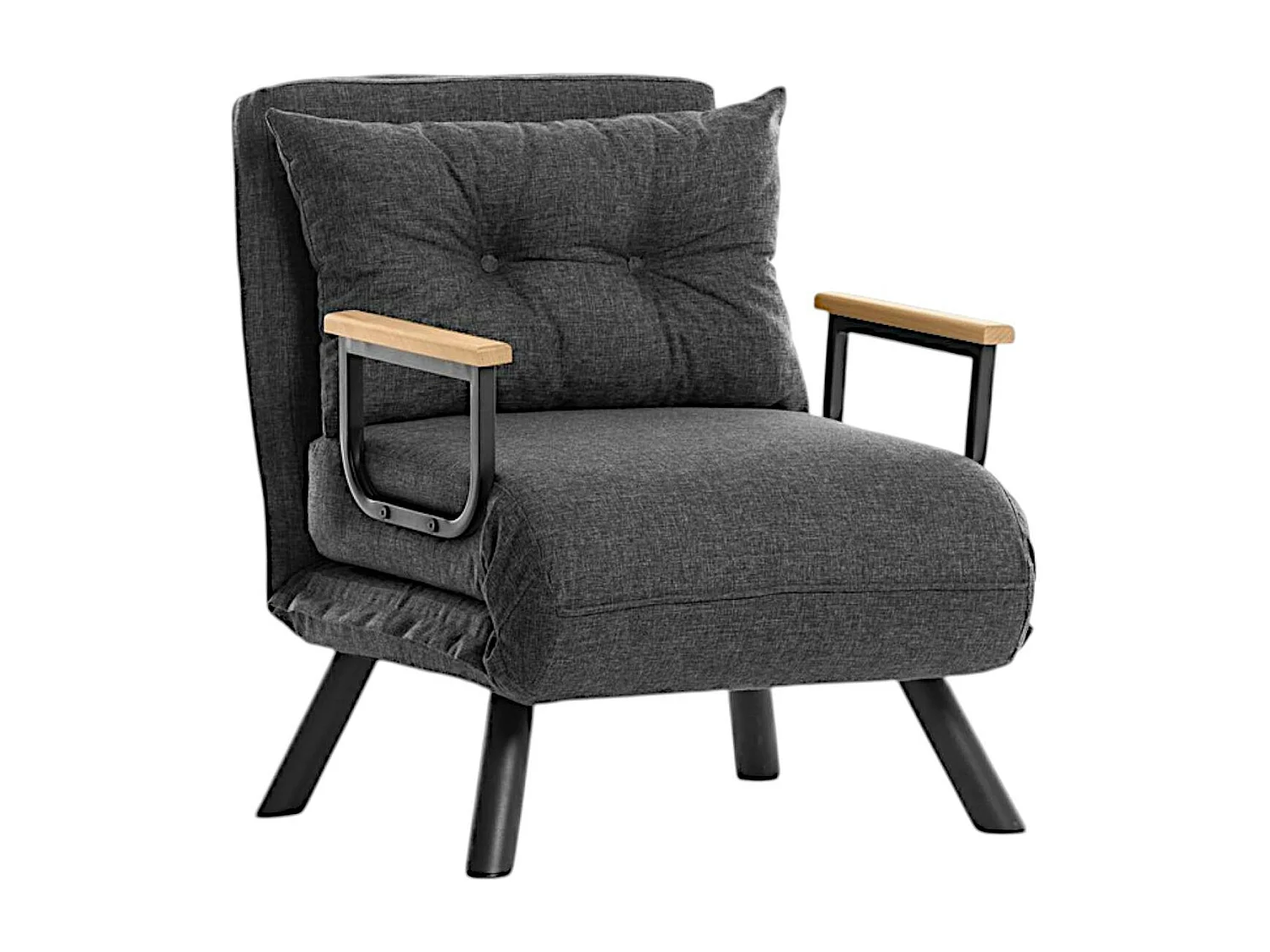 Fauteuil convertible gris foncé - coussin assorti MODI