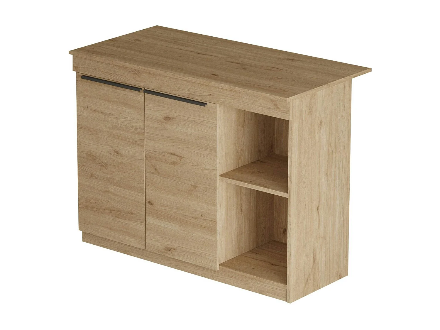 Bar séparation cuisine ouverte effet bois, 2 portes MARFA