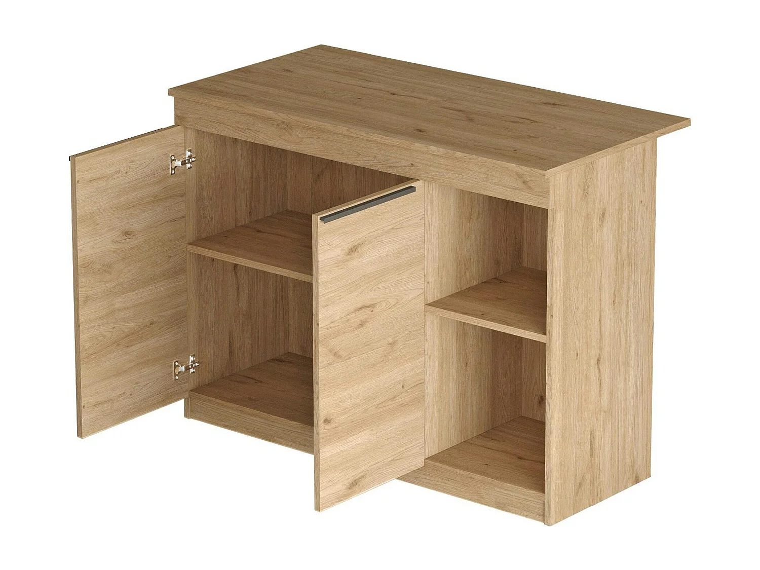 Bar séparation cuisine ouverte effet bois, 2 portes MARFA