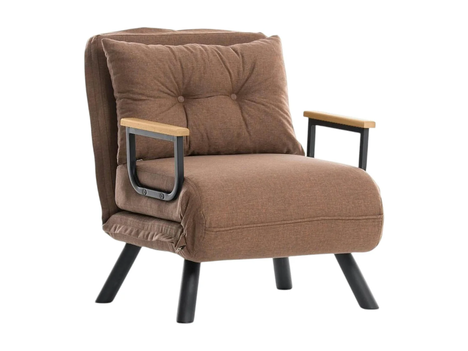 Fauteuil convertible marron 1 place couchage 175 cm MODI