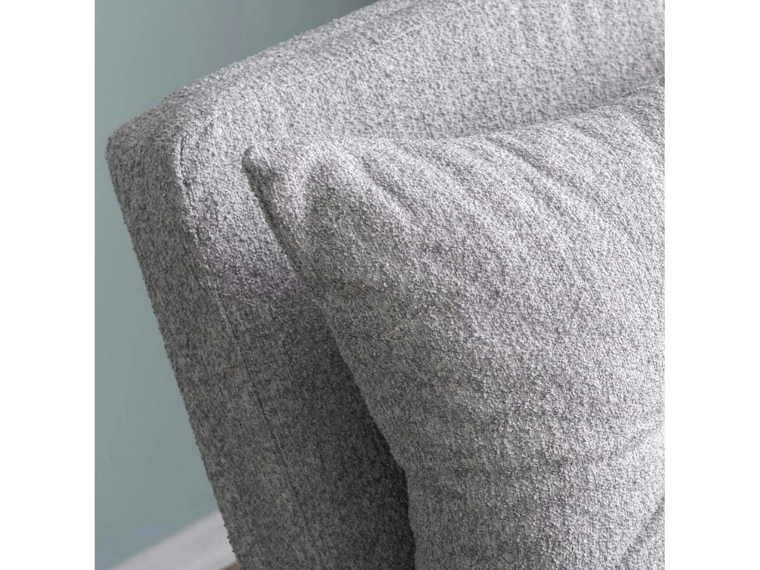 Fauteuil convertible gris clair bouclette 1 place 175 cm MODI