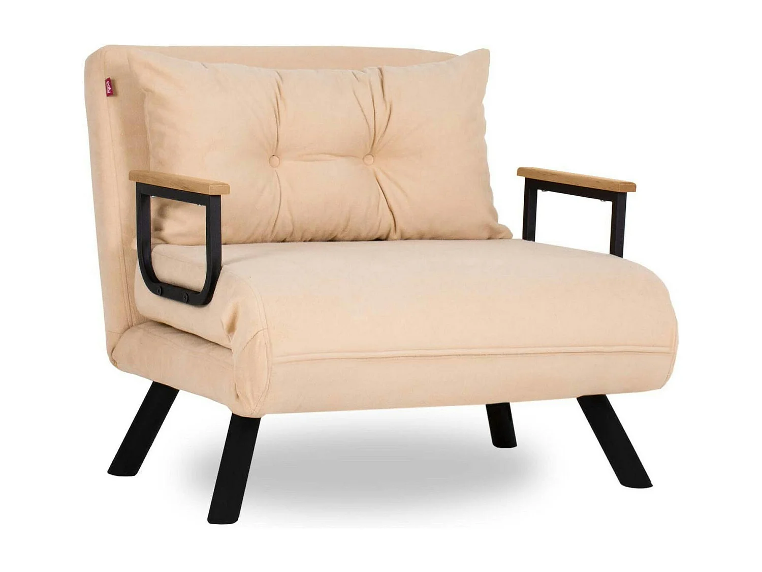 Fauteuil convertible beige - coussin assorti MODI