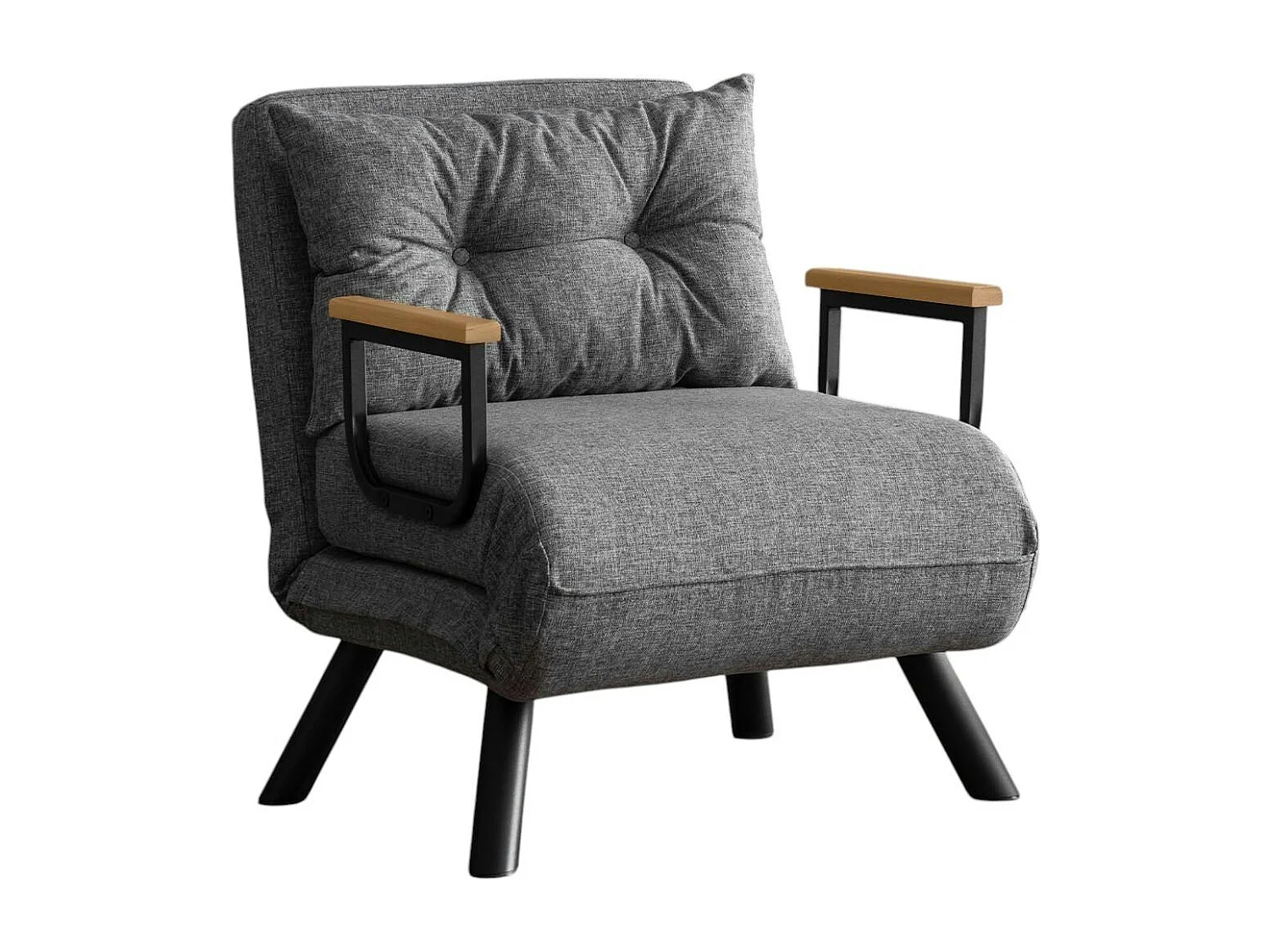 Fauteuil convertible gris clair - coussin assorti MODI