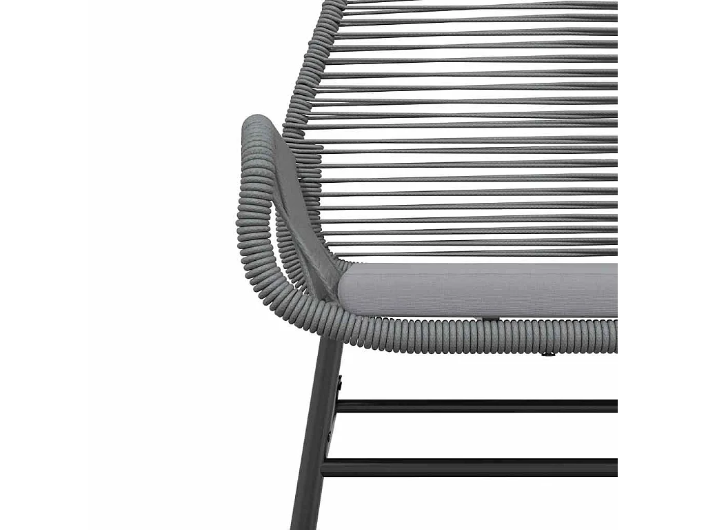 Juego comedor jardín 5 piezas cojines ratán sintético vidrio gris