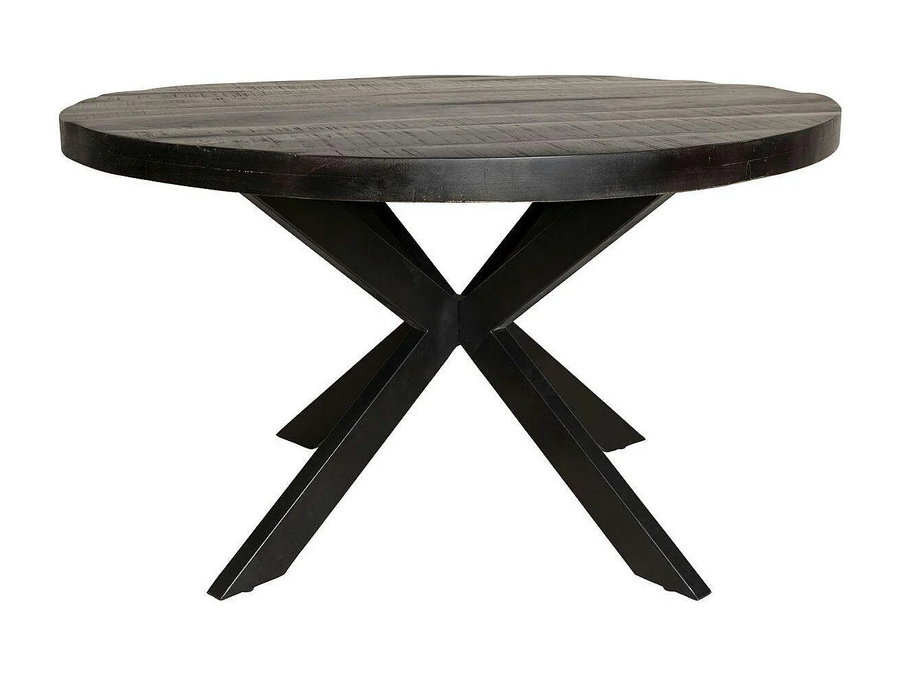 Table ronde bois noir à pied central Ø120 cm RIVANO