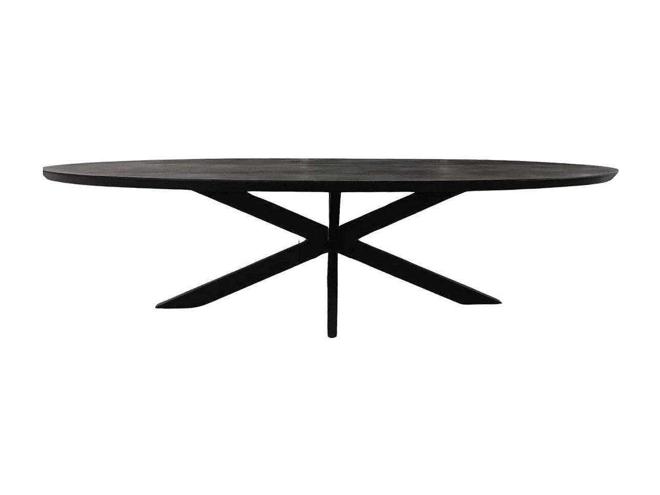 Table ovale bois noir pied croisé 210 cm UDA