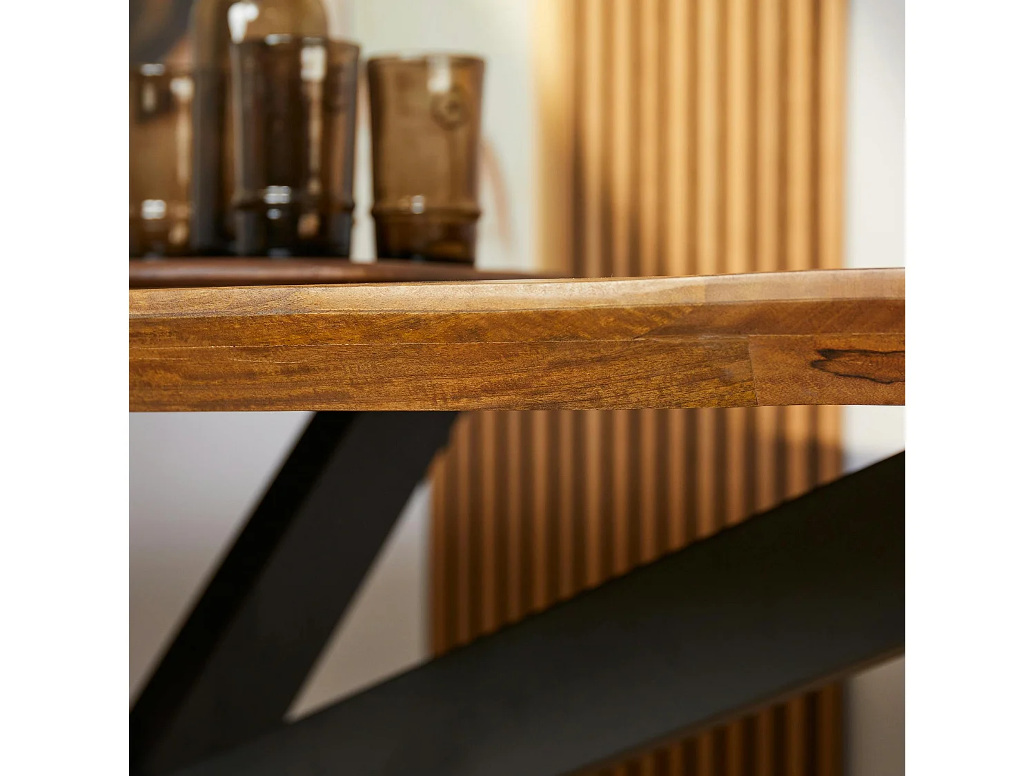 Table ovale en bois pied croisé 210 cm UDA