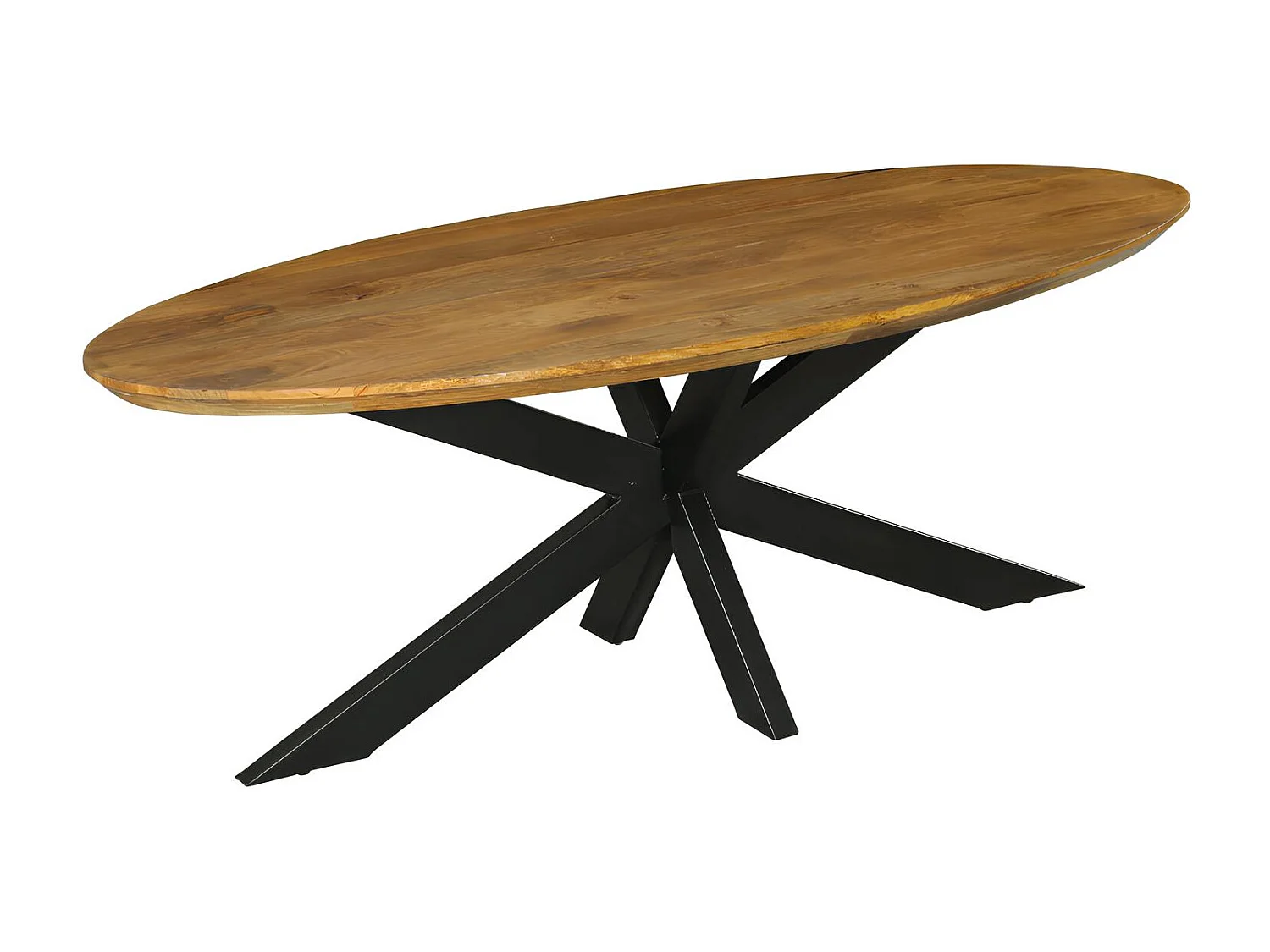 Table ovale en bois pied croisé 160 cm UDA