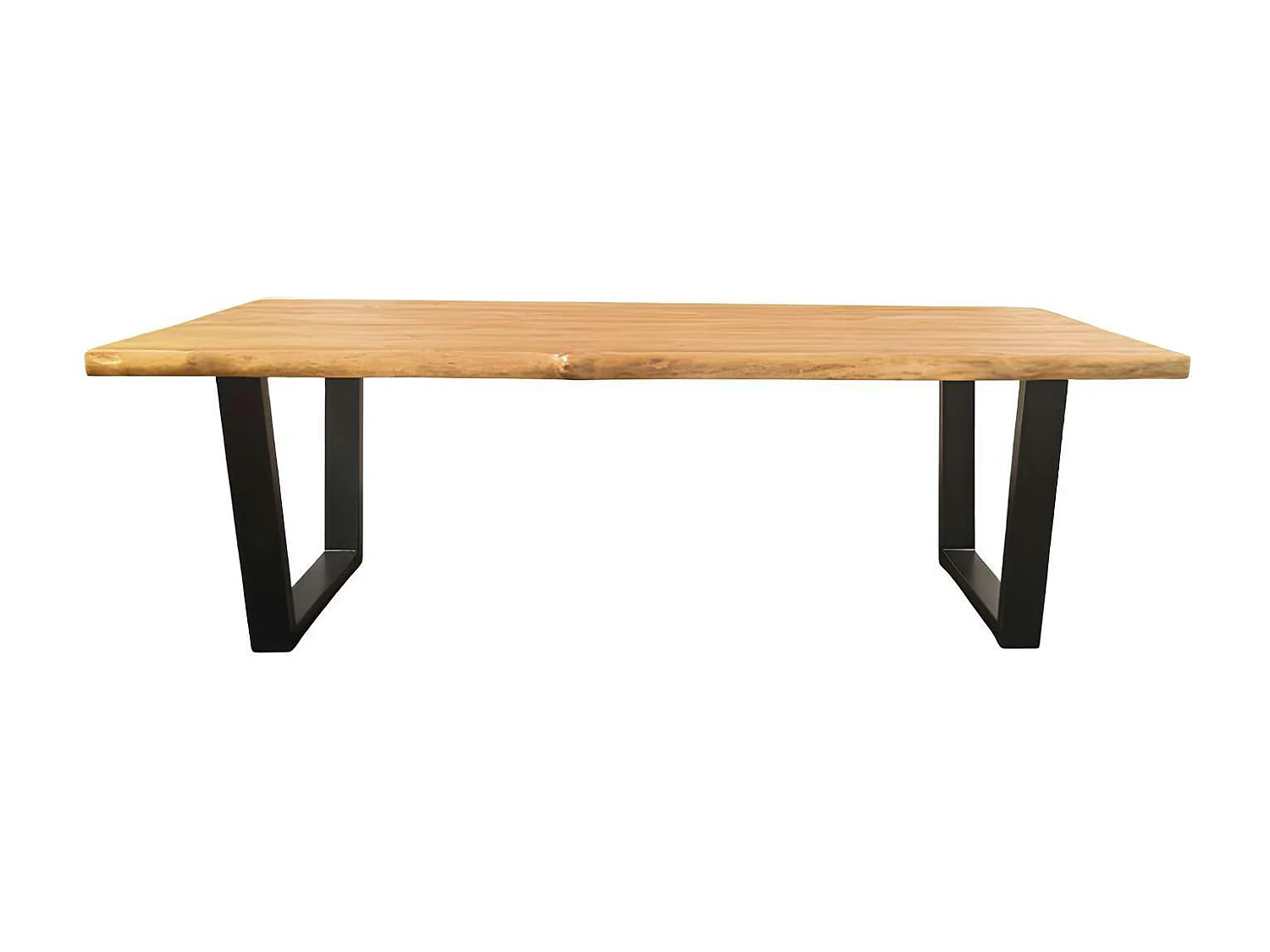 Table à manger bois de teck recyclé, pieds en U 240 cm TIMOR