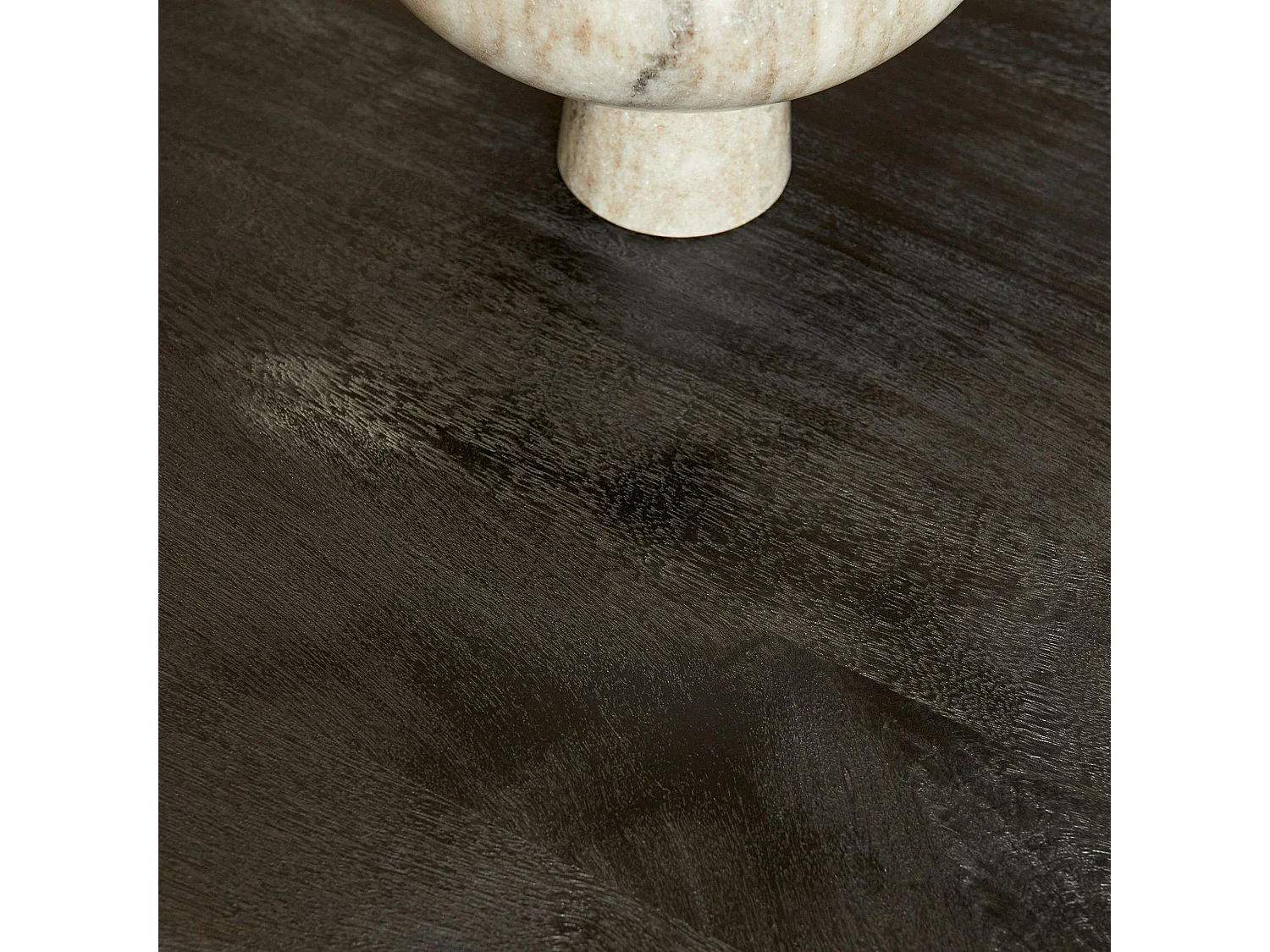 Table à manger bois noir à pied central 160 cm RIVANO