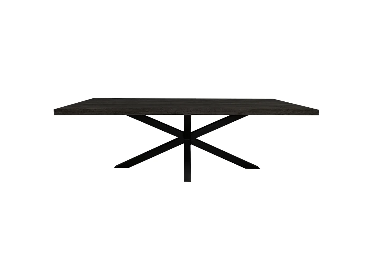 Table à manger bois noir à pied central 160 cm RIVANO