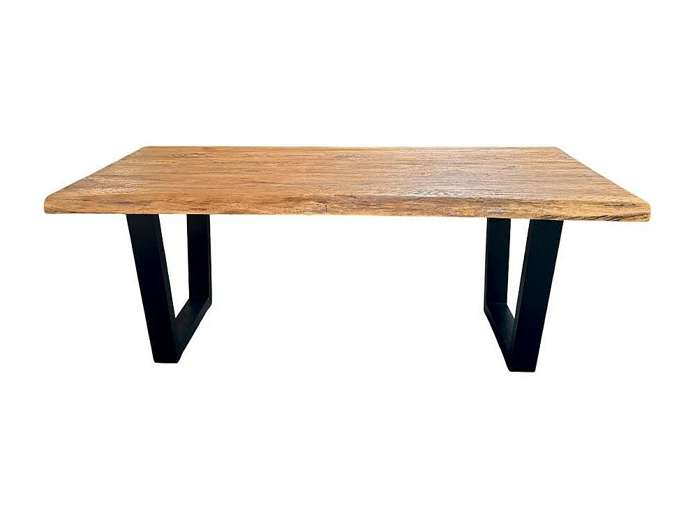 Table à manger bois de teck recyclé, pieds en U 200 cm TIMOR