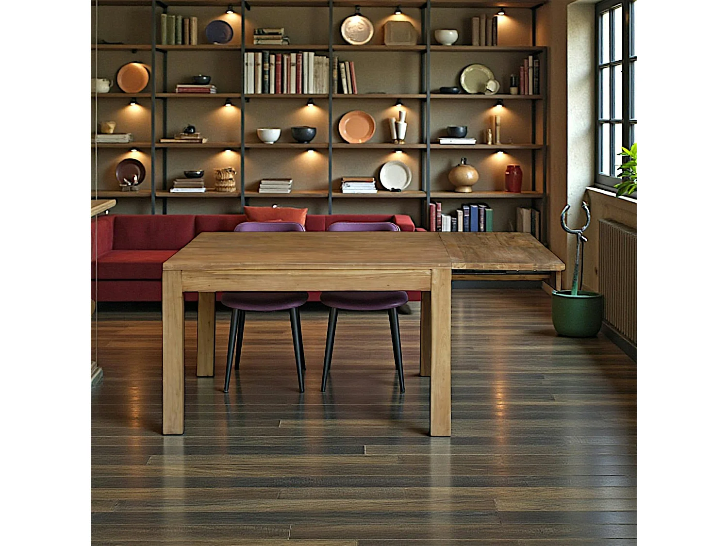 Table extensible en bois recyclé de teck 160-210 cm VADOD