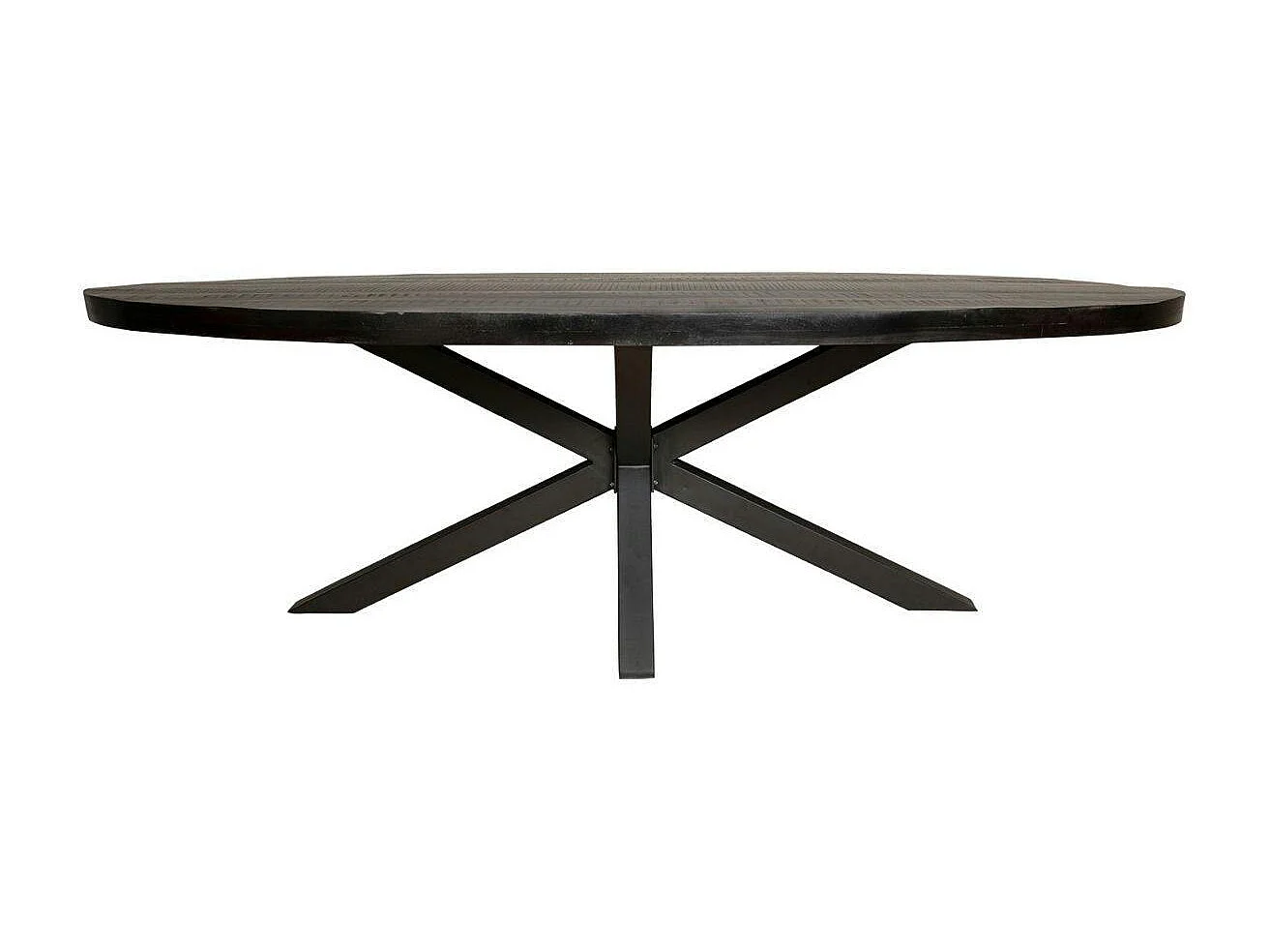 Table à manger ovale bois noir à pied central 300 cm RIVANO