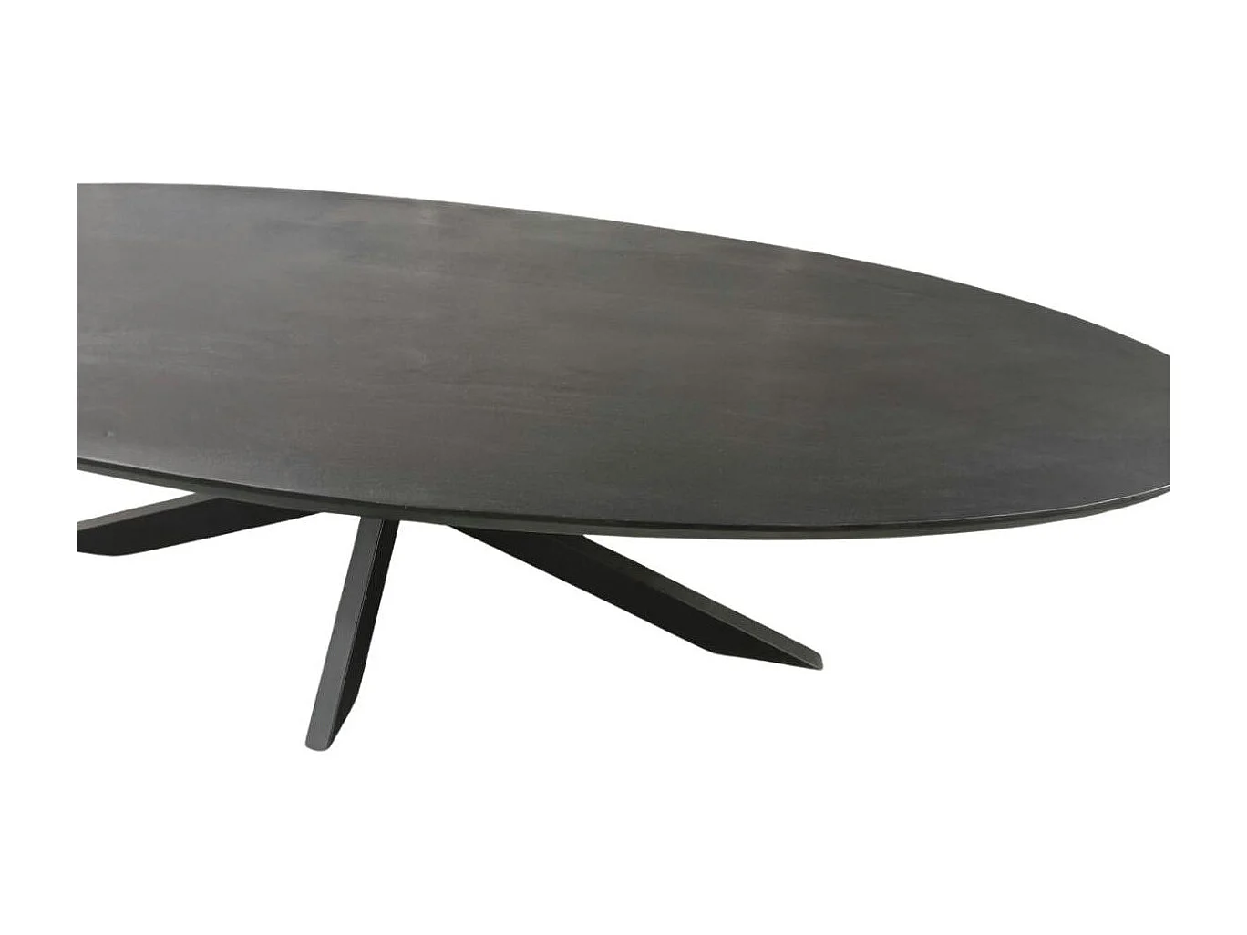 Table ovale bois noir pied croisé 160 cm UDA
