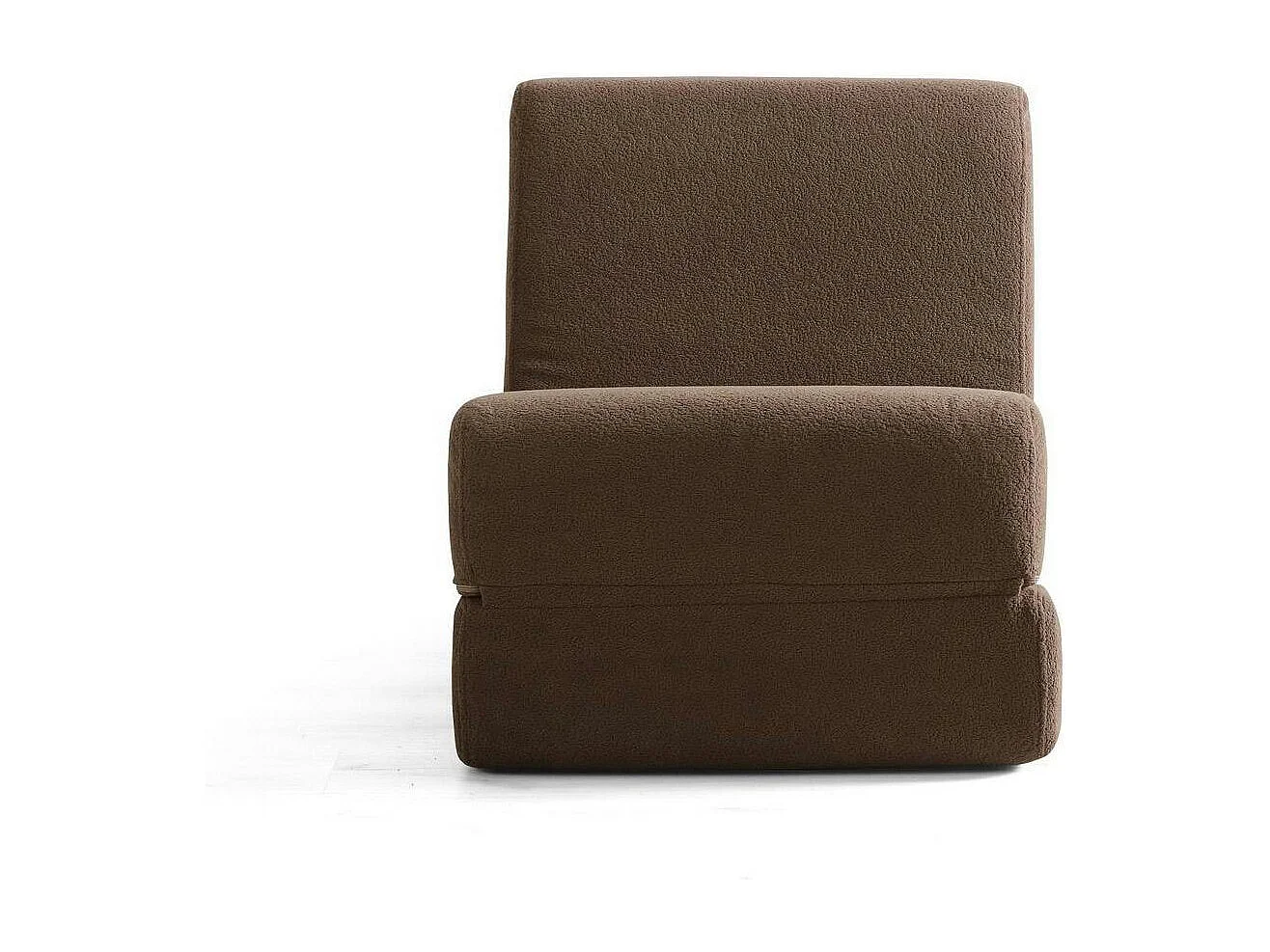 Chauffeuse convertible marron bouclette, lit d'appoint SAPPO