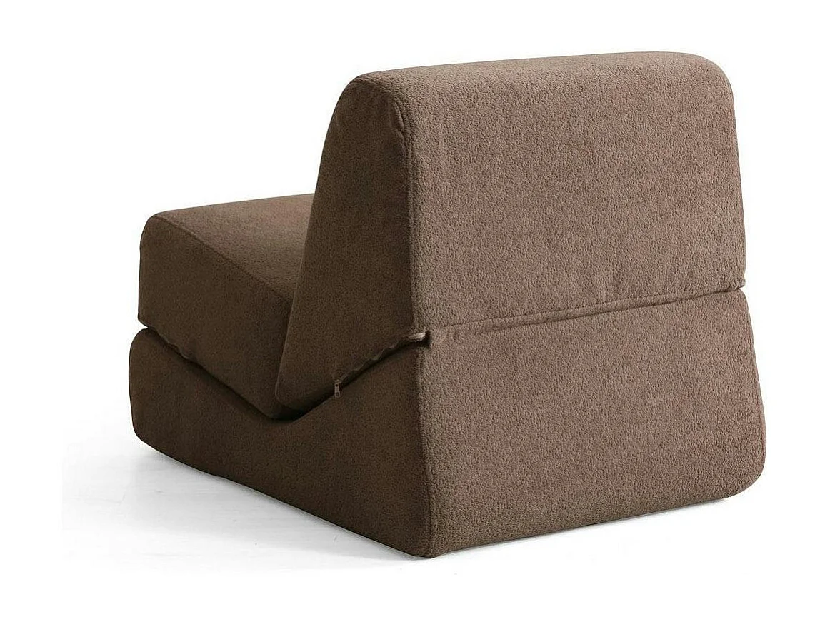 Chauffeuse convertible marron bouclette, lit d'appoint SAPPO