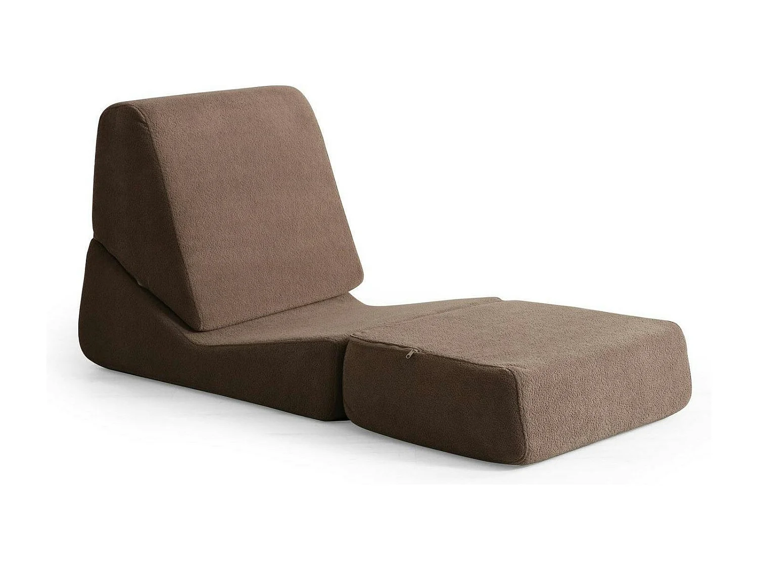 Chauffeuse convertible marron bouclette, lit d'appoint SAPPO