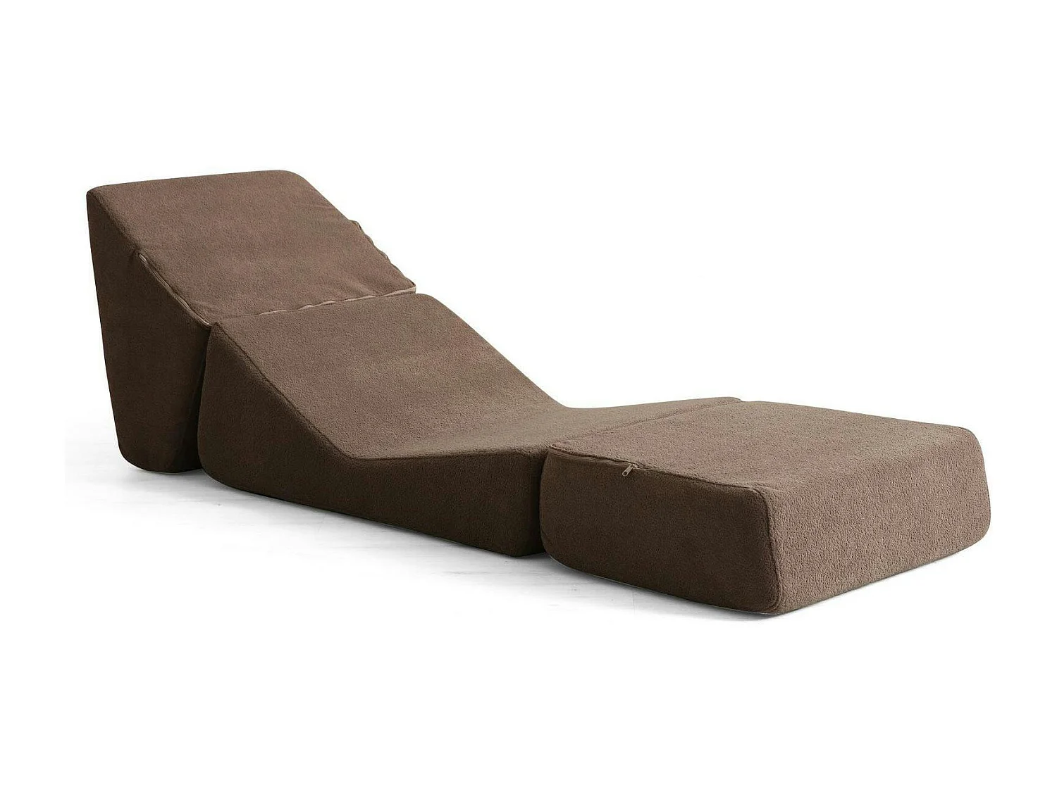 Chauffeuse convertible marron bouclette, lit d'appoint SAPPO