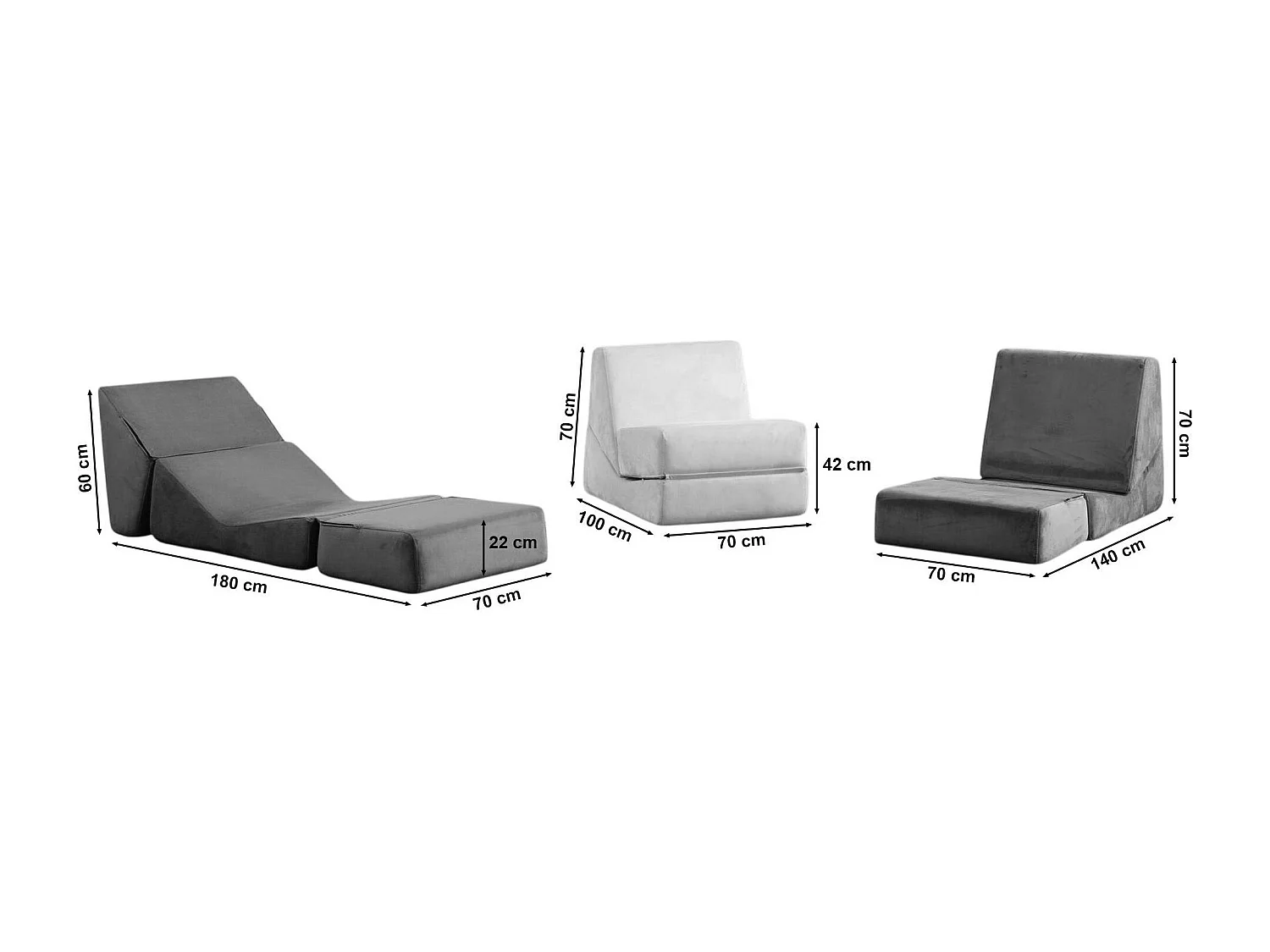 Chauffeuse convertible marron bouclette, lit d'appoint SAPPO