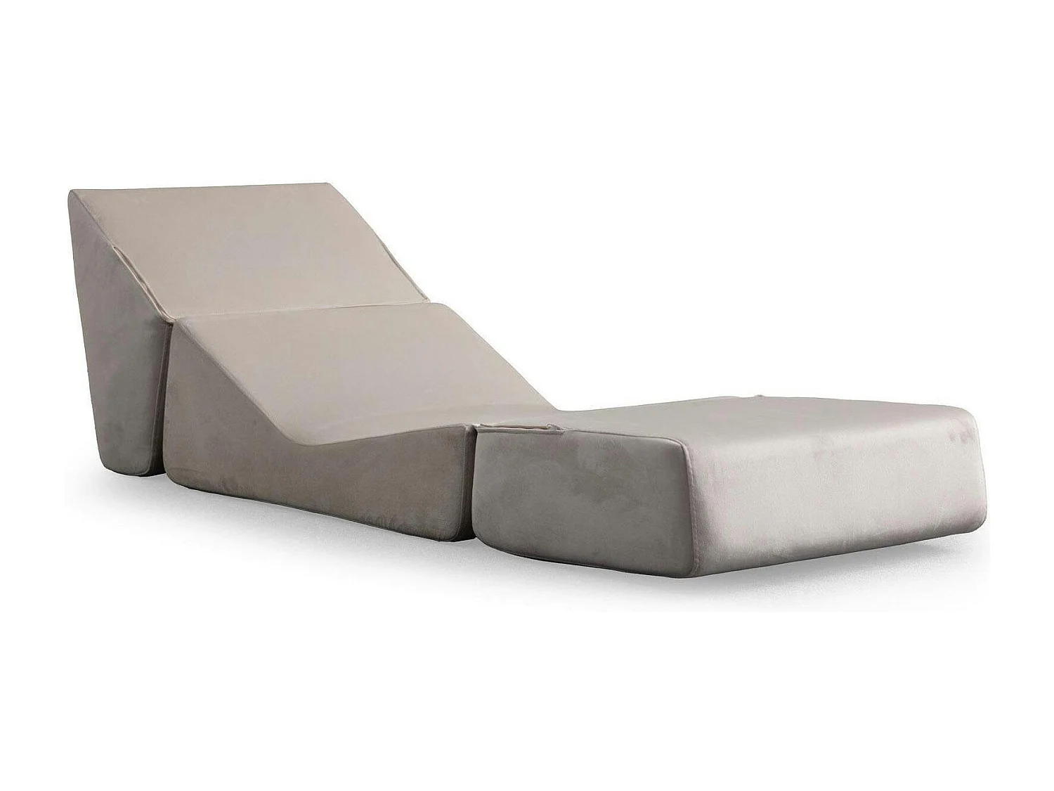 Chauffeuse convertible gris clair velours, lit d'appoint SAPPO