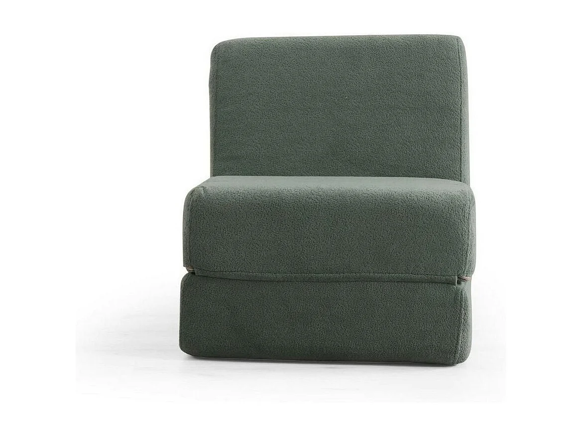 Chauffeuse convertible verte bouclette, lit d'appoint SAPPO