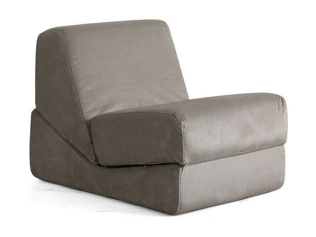 Chauffeuse convertible gris velours, lit d'appoint SAPPO