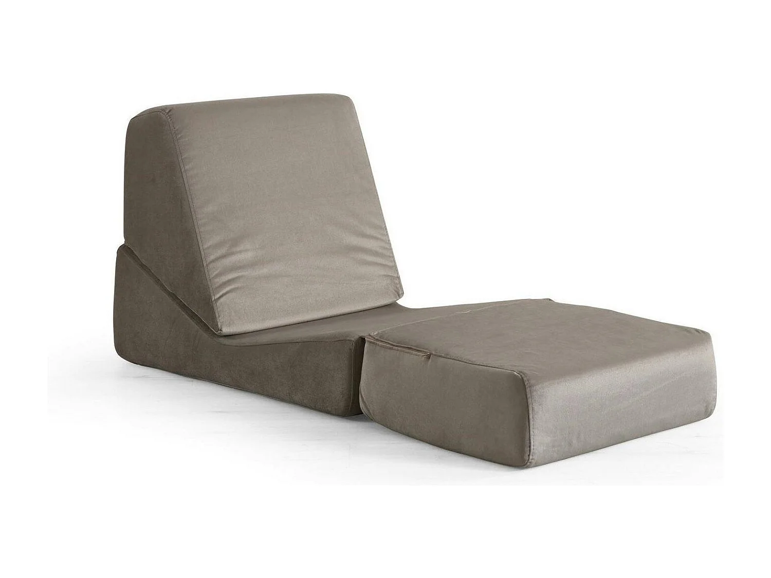 Chauffeuse convertible gris velours, lit d'appoint SAPPO